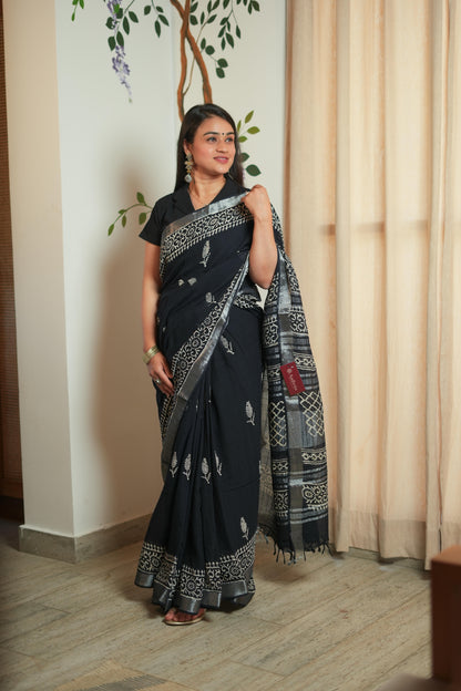 Linen Cotton Saree