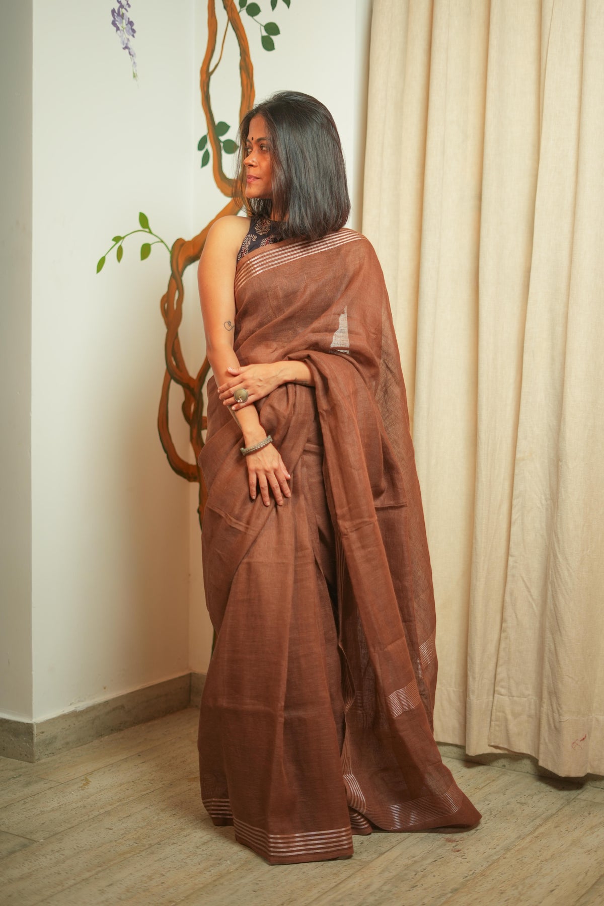 Linen Cotton Saree