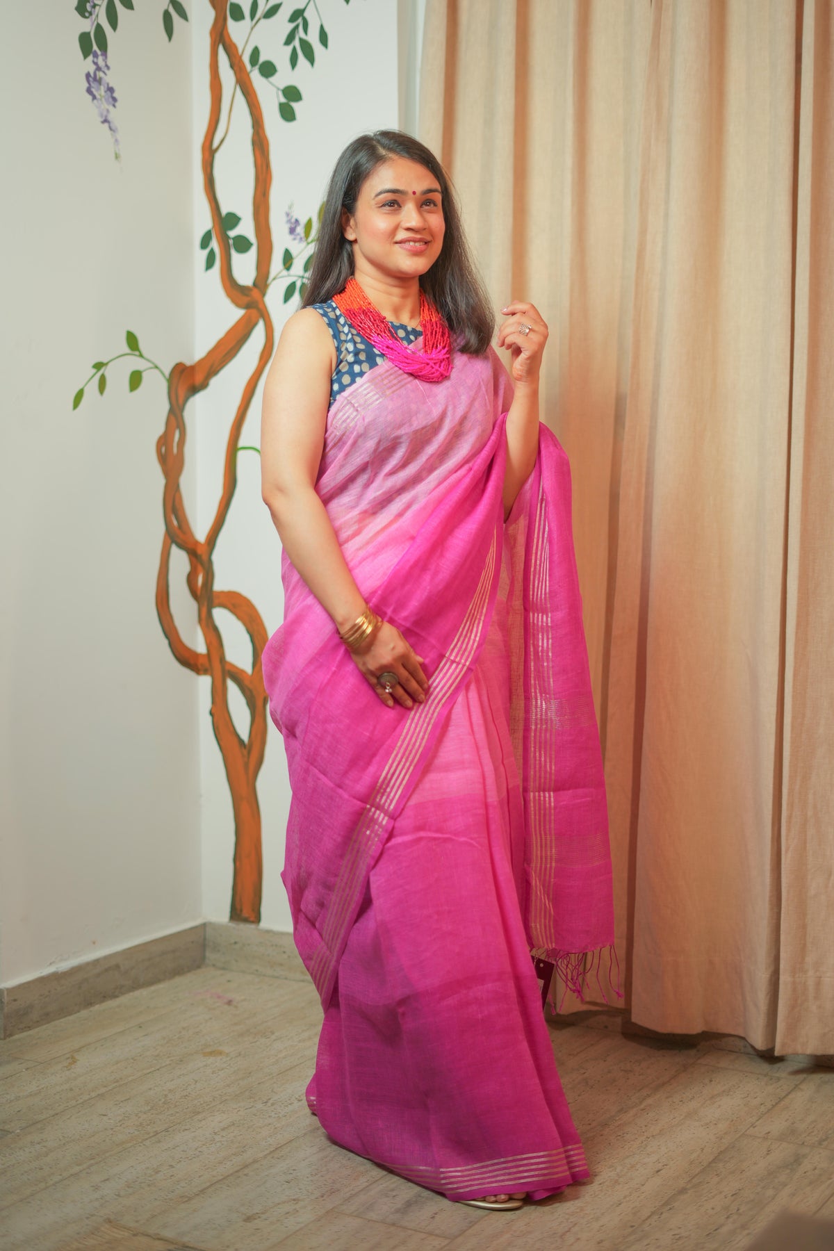 Linen Cotton Saree