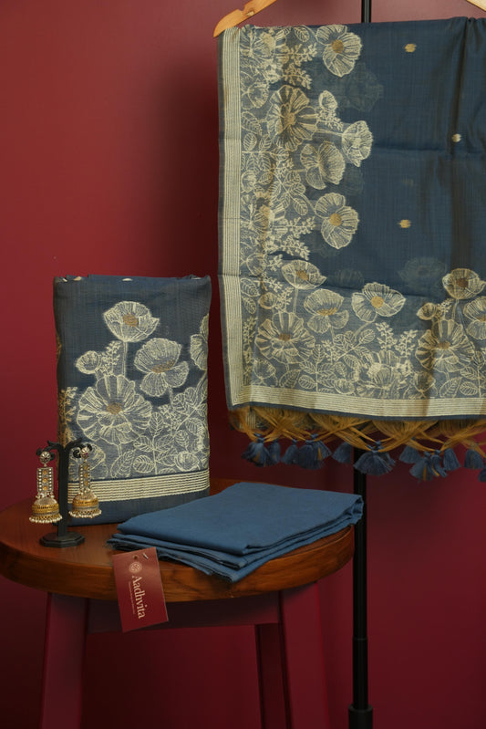 Chanderi Jamdhani 3 pc suit