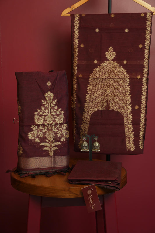 Chanderi Jamdhani 3 pc suit