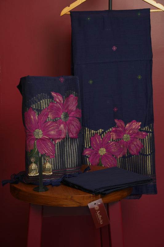 Chanderi Jamdhani 3 pc suit